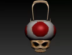 TOAD skull head of Mario Bros (Halloween trick-or-treating container)