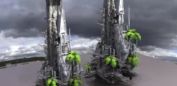 Tribal Island beach Resort Sci fi Abode Kit bash 2