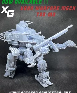 Urban Warfare Mech 733-M3 Printable over 100mm 3D print model