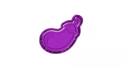 vegetables  (12)   aubergine CUTTER AND STAMP,  CUTTER AND STAMP, COOKIE CUTTER, FORM STAMP
