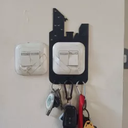 Wall Key Hanger  - City Silhouette - Spidey in Action