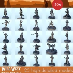 Wild-West figures pack N° 1 - Six Gun Sound Desperado Old Chronicles Gunfight Gutshot Blackwater Gulch