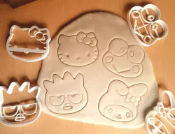 x4 sanrio characters cookie cutter dough - kitty melody keroppi