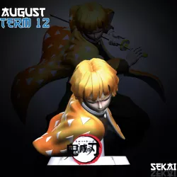 Zenitsu Bust - Sekai 3D Models - Tested and Ready for 3D printing