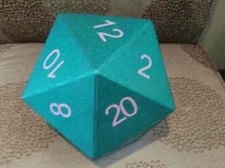 12" (Adjustable) Icosahedron (20 Sided Die / Dice) / Box D20