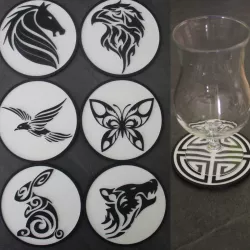 6 Coaster Animal Tribal