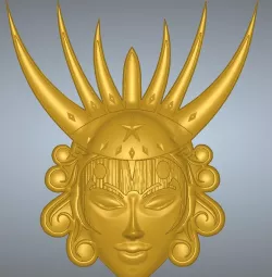 Battle Queen Bas-relief original real 3D Relief Round Rope For CNC building decor ceiling or wall mounting for decoration f-07 3d print