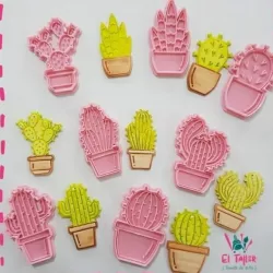 CACTUS CUTTER AND STAMP SET - CACTUS CUTTER AND STAMP SET x 10
