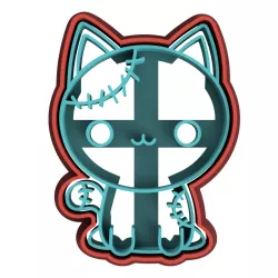 cookie cutter cat zombie halloween , cookie cut, fondant, cookie, cat, day of the dead, cat, day of the dead