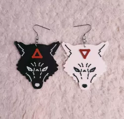 earrings jade wolf /Lobos de jade (jujutsu kaisen)