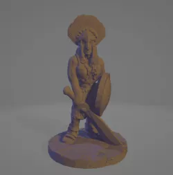 Easy Print Amazon With Sword And Shield