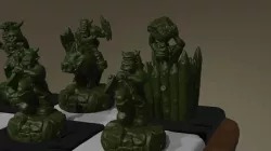 Fantasy orcs chess pieces