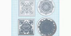 Floral mandala cutter, stamp, Cookie cutter, Polymer Clay Cutter, earrings, Set of 2 pcs