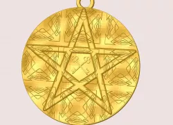 Hagan magic pendant pentacle "path keys" activate the deck divination on tarot cards witch  altar part pt-12 3d-print and cnc