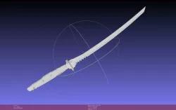 Hexagon Patterned Cyberpunk Sword
