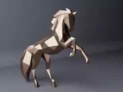Horse sculpture with and without stand