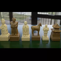 Japanese Chess Set Pieces in OBJ and 3MF 3D Print Files