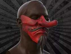 Japanese Tengu Half Mask Oni Demon Mask 3D print model