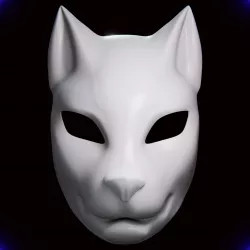 Kitsune Demon Fox Mask Mascara de Zorro Kitsune 11