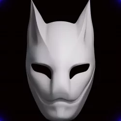 Kitsune Demon Fox Mask Mascara de Zorro Kitsune 3