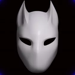 Kitsune Demon Fox Mask Mascara de Zorro Kitsune 5