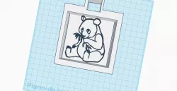 llavero/oso panda con bambu/ panda bear with bambu keychain