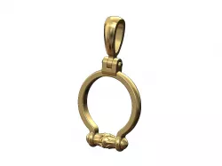 Lotus bead horsebite shaped pendant with bail 3D print model