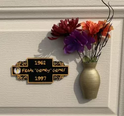 Mausoleum Niche Plaque, Vase, and Photo Frame