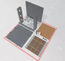 -MHB02C- Mecha Hangar Bay Base and Wall 02 Customizable 3D print Files
