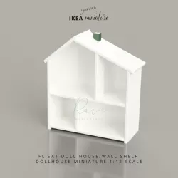 MINIATURE IKEA-INSPIRED FLISAT DOLLHOUSE/ WALL SHELF FOR 1:12 DOLLHOUSE