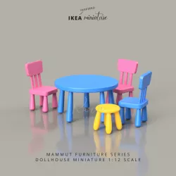 MINIATURE IKEA-INSPIRED MAMMUT FURNITURE series FOR 1:12 DOLLHOUSE
