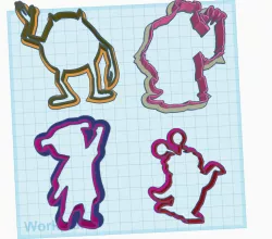 monsters inc COOKIE/PLAYDOUGH CUTTER'S