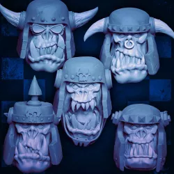 MrModulork's Orc Helmet Heads - Set A