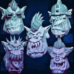 MrModulork's Orc Punk Heads - Set A