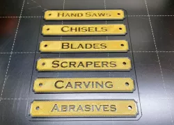 Name plates for the workshop