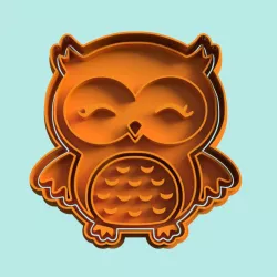 owl cookie cutter stamp stl