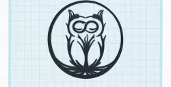 Owl home wall art decor, stencil, mold, embross, infinite symbol owl, wisdom, totem animal, spiritual animal, power