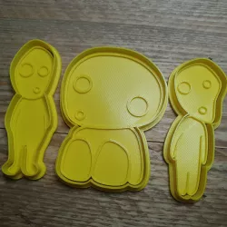 Princess Mononoke Kodama Cookie Cutters with Stamps - Set of 3