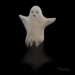 Spooky cute ghost miniature figure (Halloween decoration, diorama)