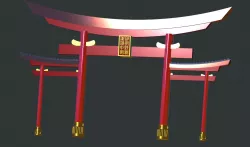 Torii gates and a witch hut for tabletop games TTRPG