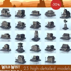 Wild-West buildings pack N° 2 - Six Gun Sound Desperado Old Chronicles Gunfight Gutshot Blackwater Gulch
