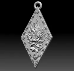 Witcher Order of the Flaming Rose amulet