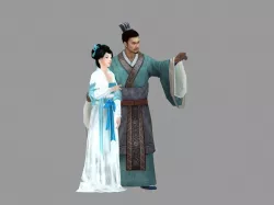 Ancient couple 3D model