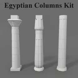Ancient Egyptian Columns Kit Low-poly  3D model