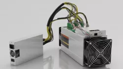 Antminer Cryptocurrency Mining Hardware and Power Supply 3D model
