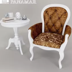 Armchair coffe table Panamar Italy decorative blanco 3D model