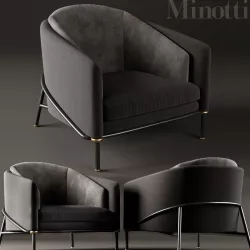 Armchair Minotti Fil Noir Black 3D model
