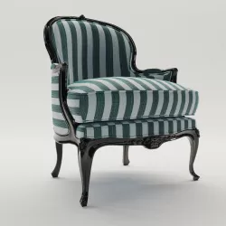 Baroque armchair - around 1900 3D model