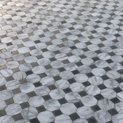Black and white aged marble tiles PBR Material Texture
