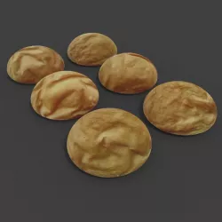 Bread or bun rolls from bakery Low-poly  3D model